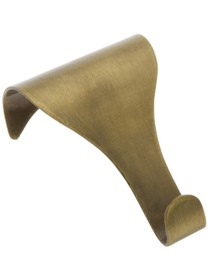 Plain Tapered Picture Rail Hook in Antique Brass.